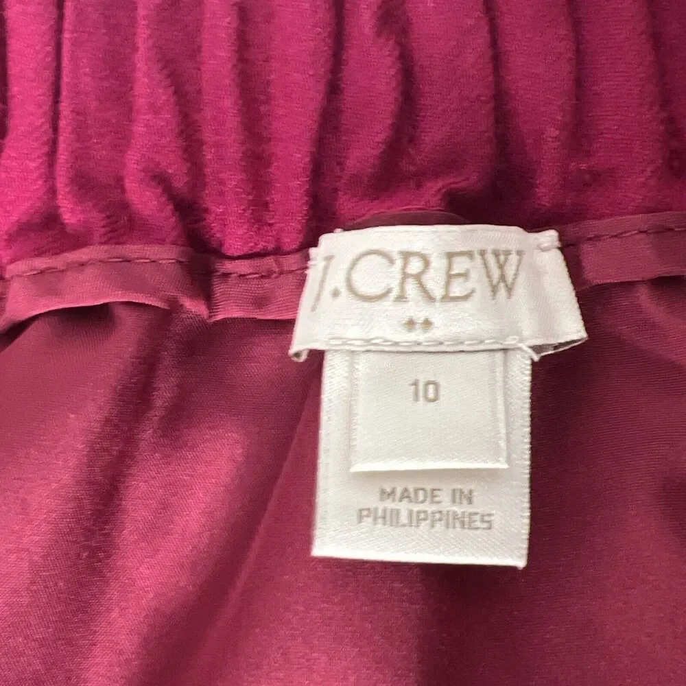 J. Crew Womens 10 Pink Purple Fuchsia Sidewalk Skirt Elastic Waist Pockets